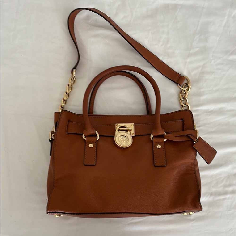 Michael Kors Brown and Gold Satchel